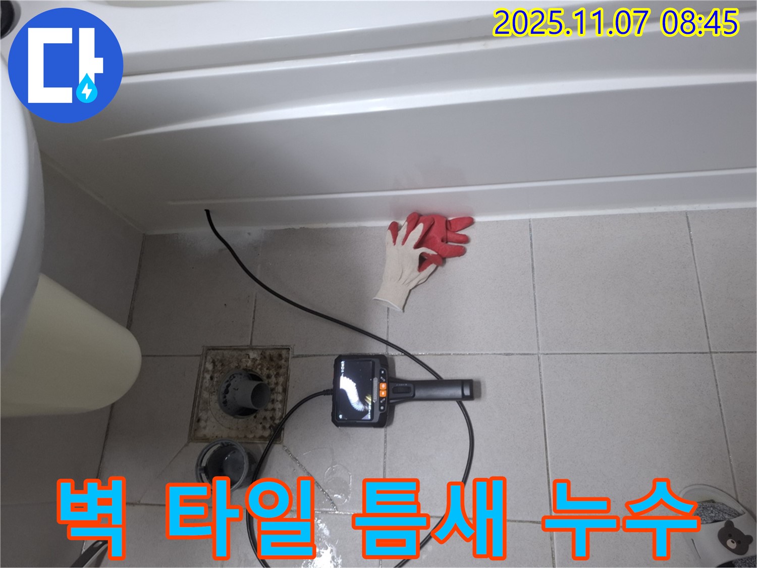 벽 타일 틈새 누수 - 내시경으로 숨겨진 문제 발견