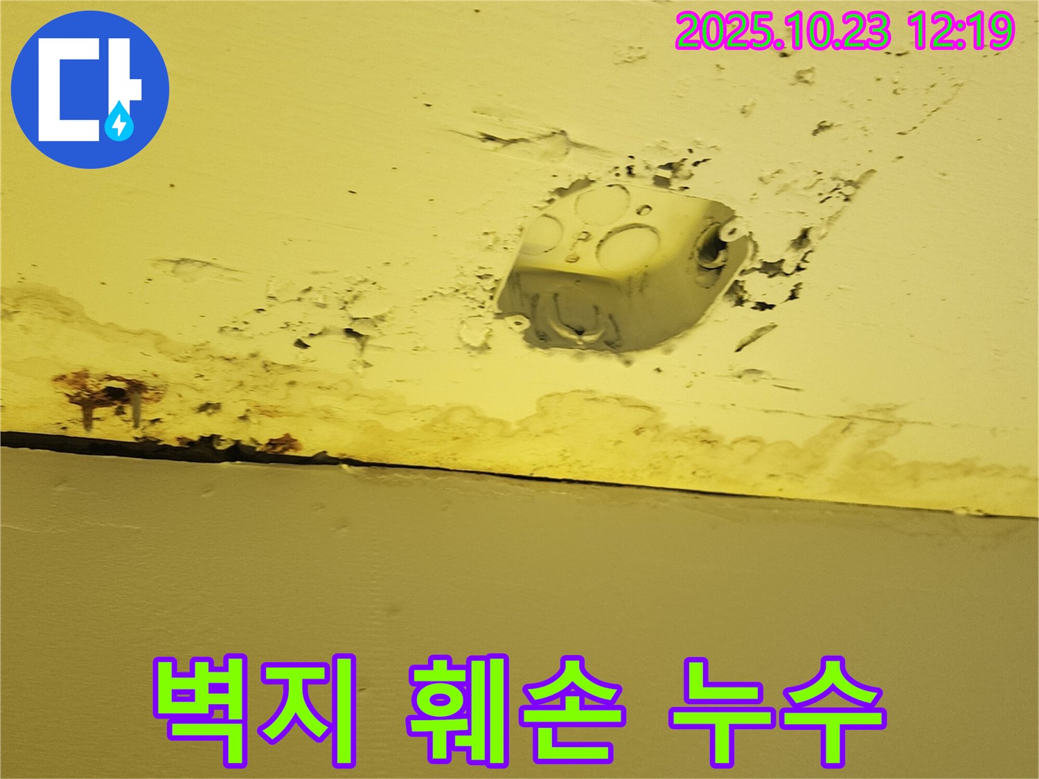 양주시 하패리 천장 누수 - 콘센트 주변 누수, 벽지 훼손의 시작
