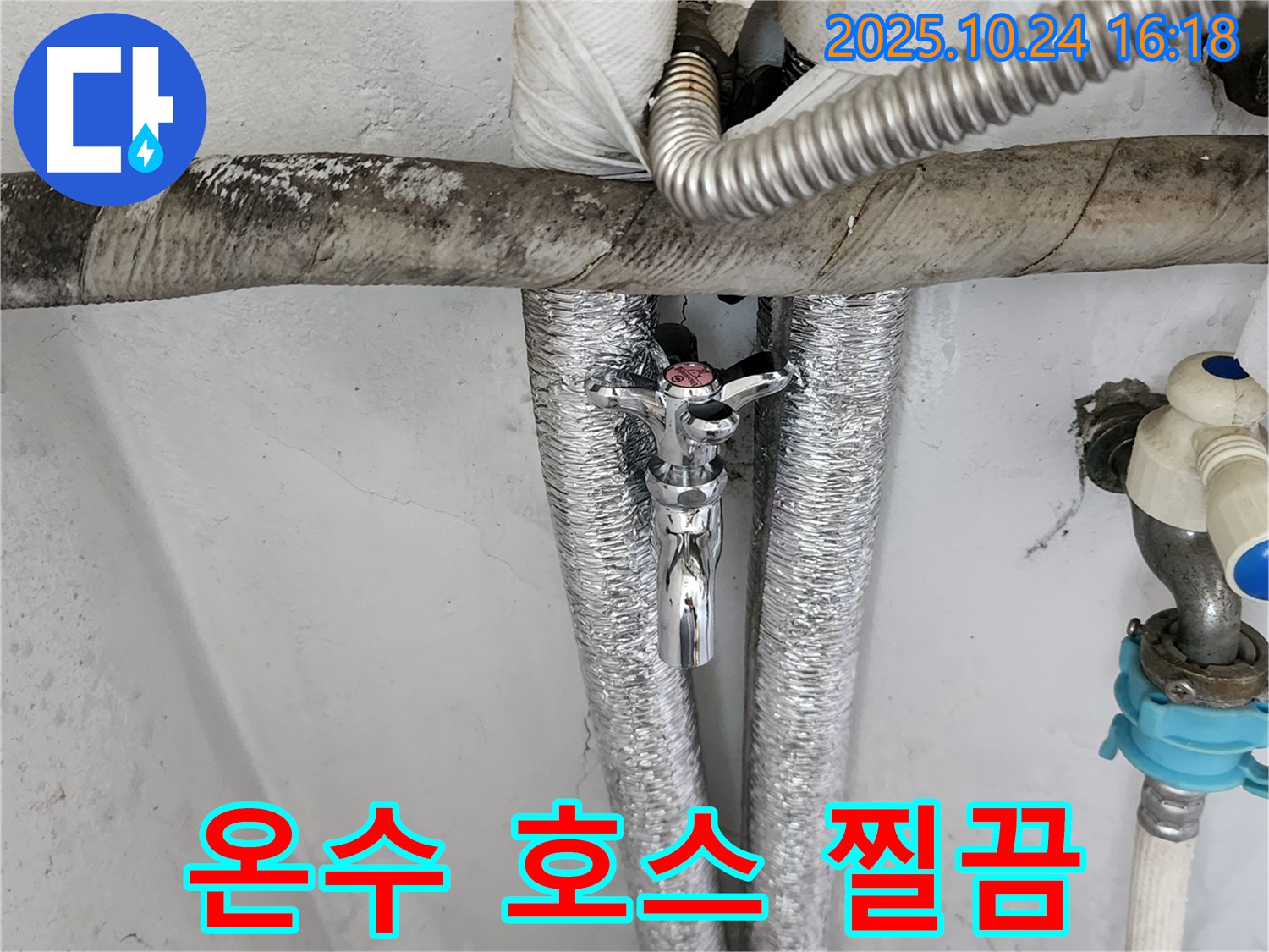 양주 세탁기 온수 호스 연결 부위 누수 - 간단하게 해결!