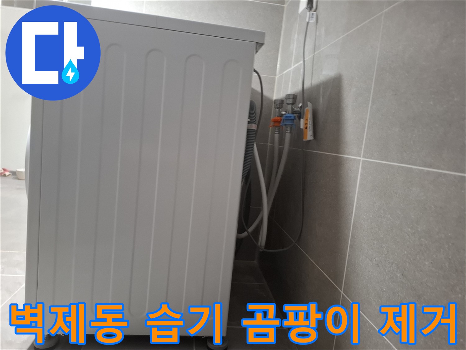 세탁기 주변 습기 및 곰팡이 제거 작업