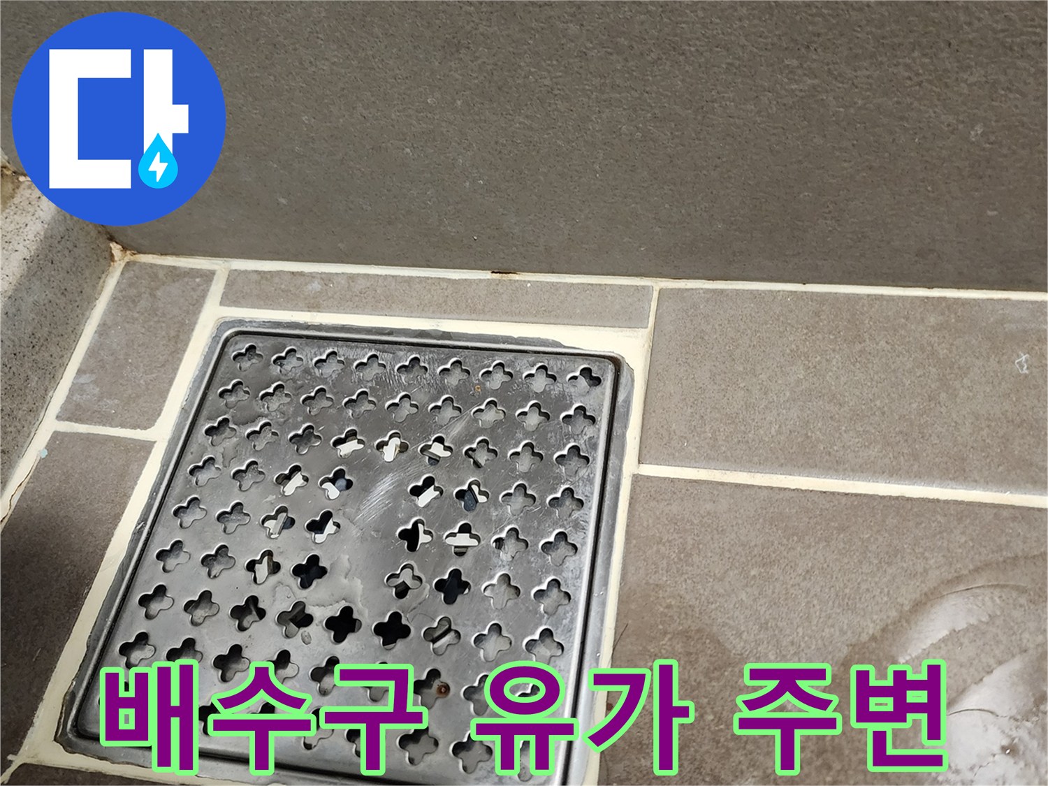 양주시 옥정 유가 주변 타일 및 배수구 상태