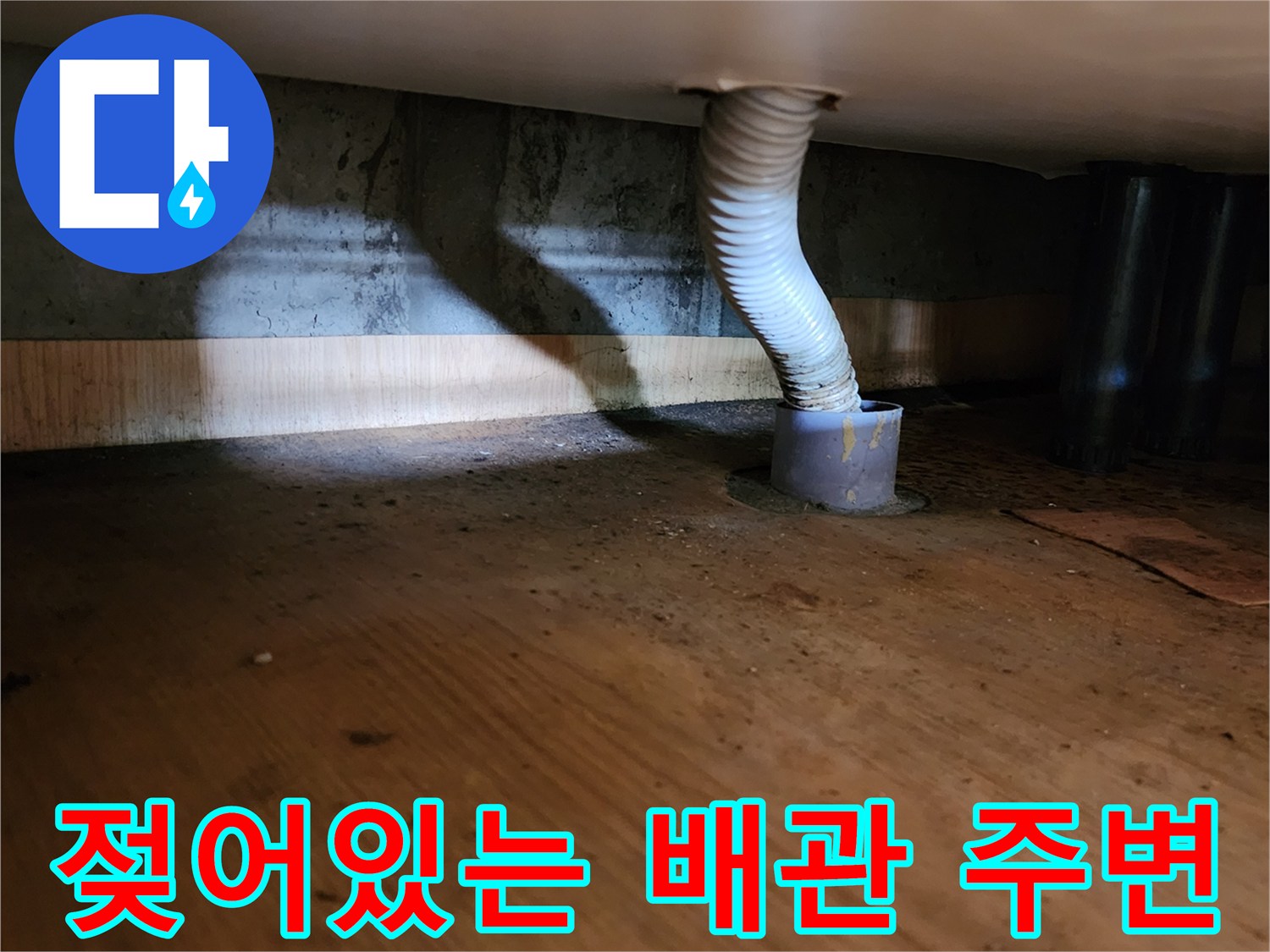 배수 호스 하부-물샘 및 습기 발생 부위