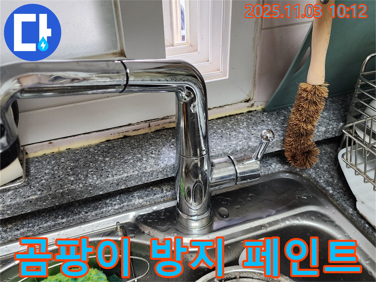 싱크대와 창틀 곰팡이 - 곰팡이 제거 - 곰팡이 방지 페인트 시공