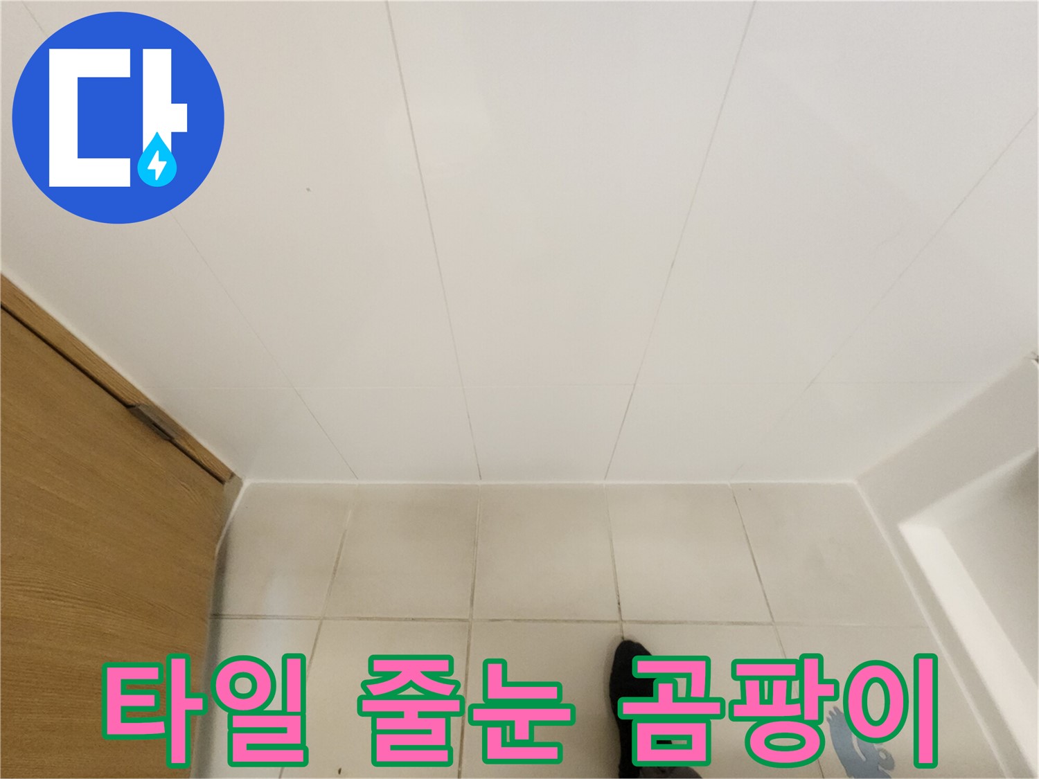 화장실 타일 줄눈 - 곰팡이 오염 및 누수 의심