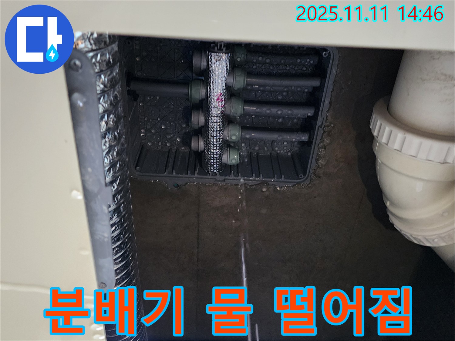 다세대 주택 누수 - 분배기 물 떨어짐