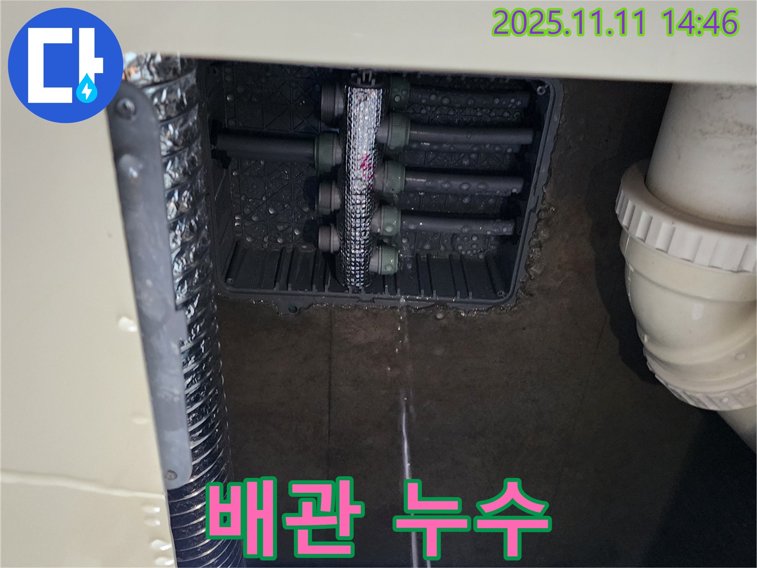 배관 연결부 누수 - 문제 발견