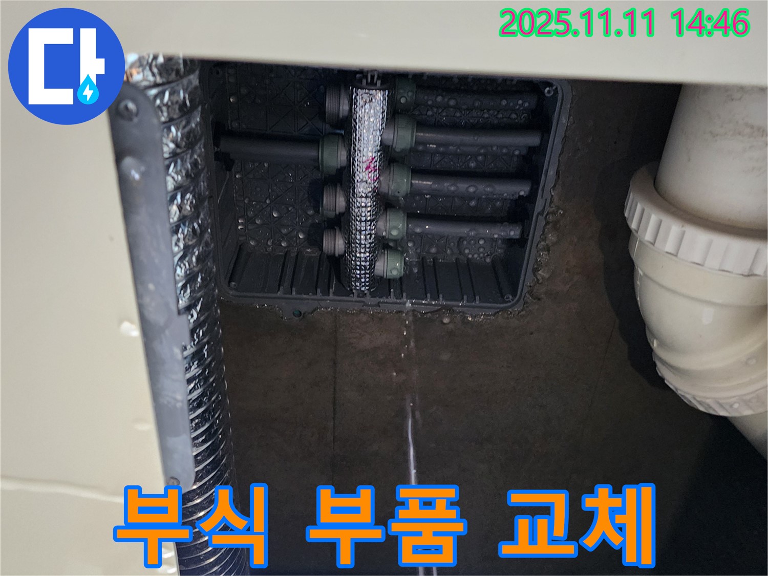 분배기 누수 - 부식된 부품 교체 작업