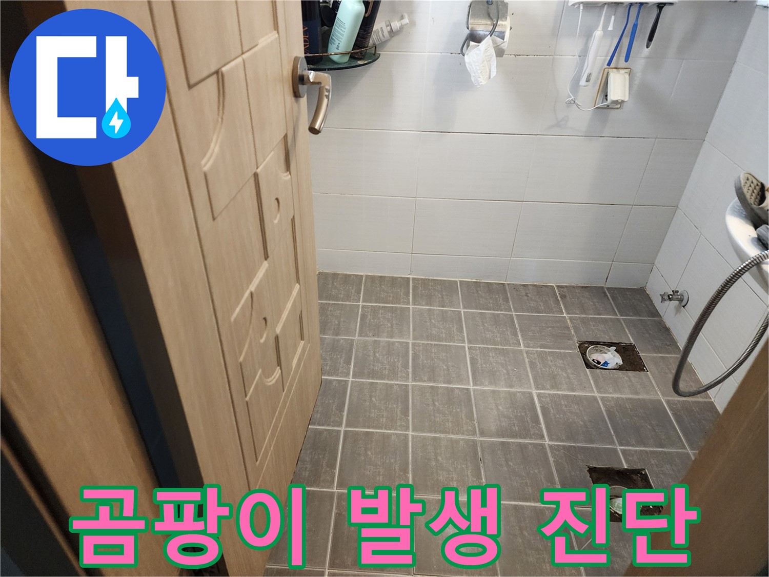 용인 누수 - 욕실 배수구 주변 곰팡이 발생 원인 진단 및 제거