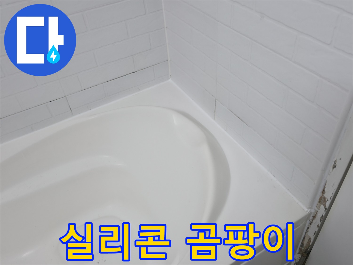 욕조 실리콘 - 곰팡이가 심각합니다.