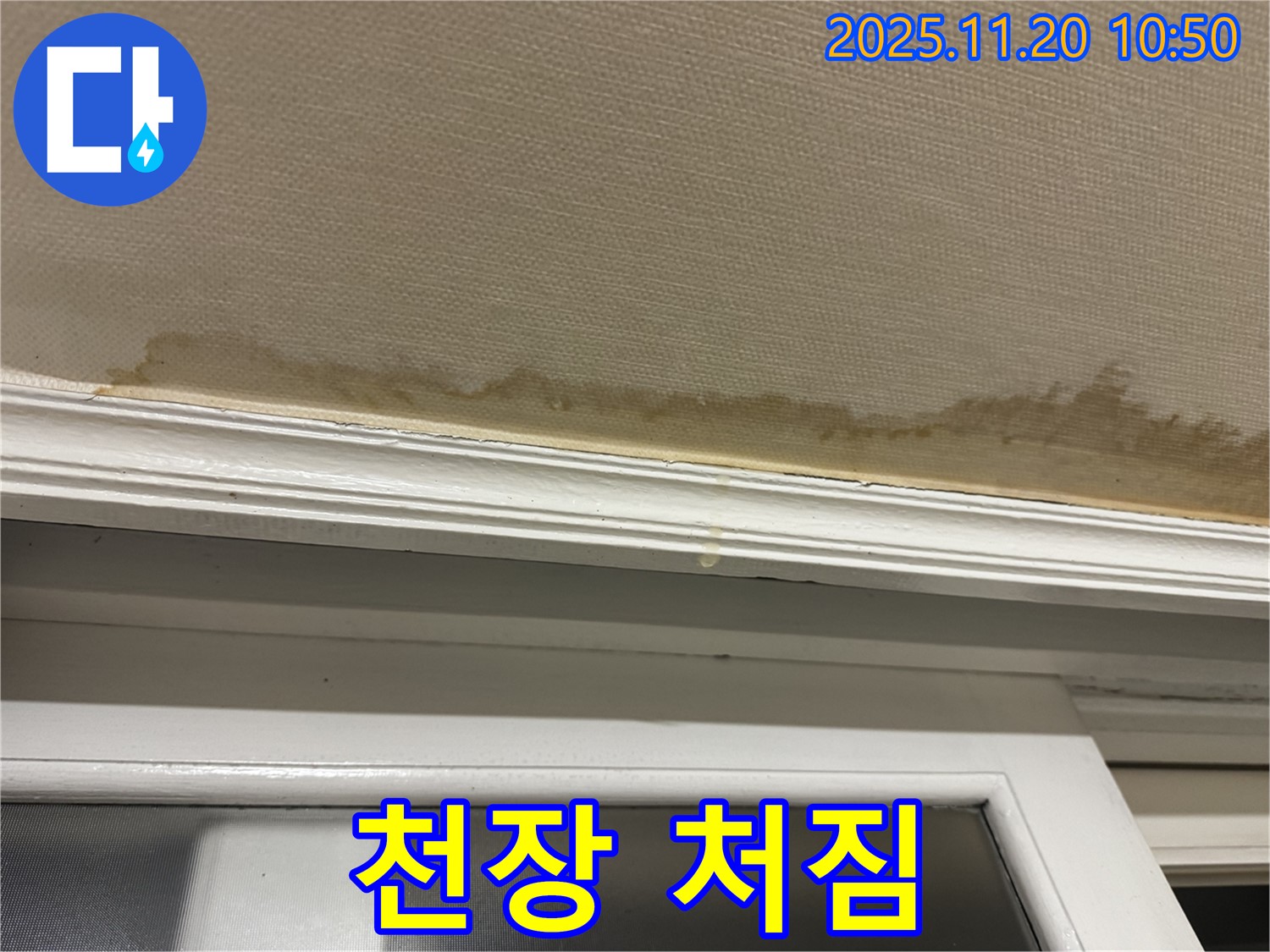 천장 처짐 - 붕괴 위험 - 긴급 점검