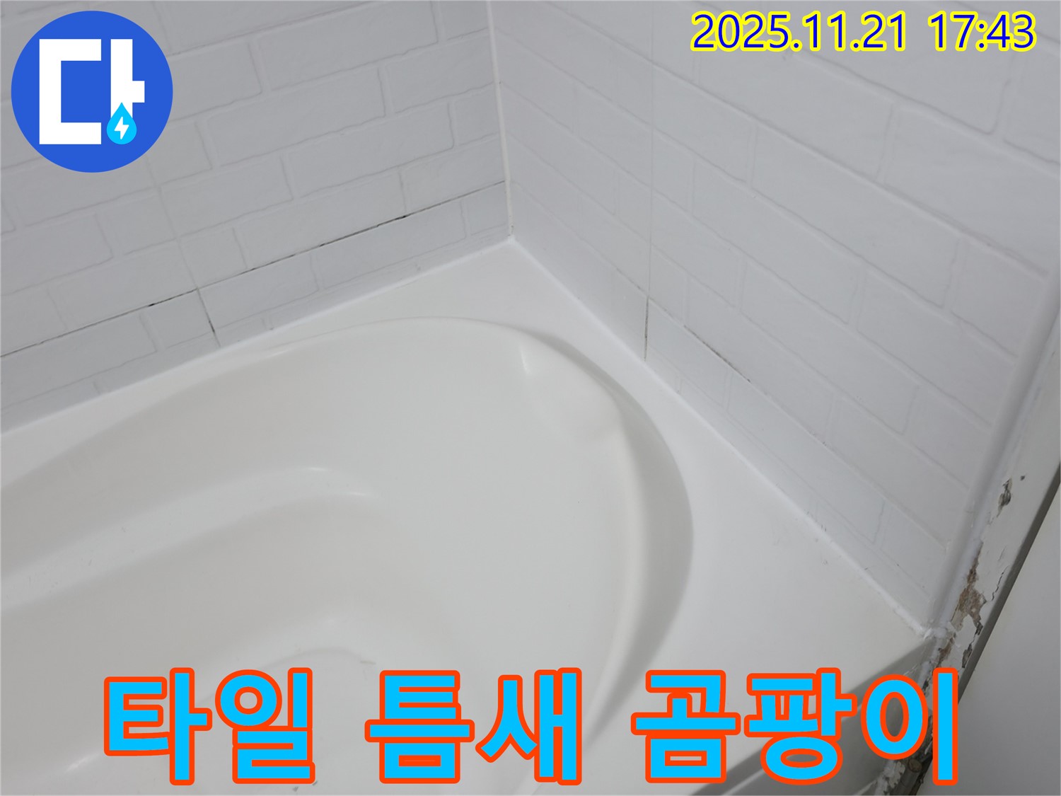 홍제동 욕조 - 타일 틈새 곰팡이 - 누수의 시작점?