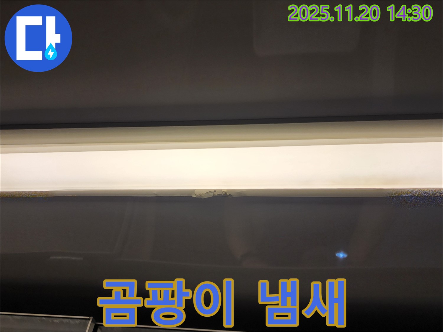 곰팡이 냄새 - 창문 상단 누수