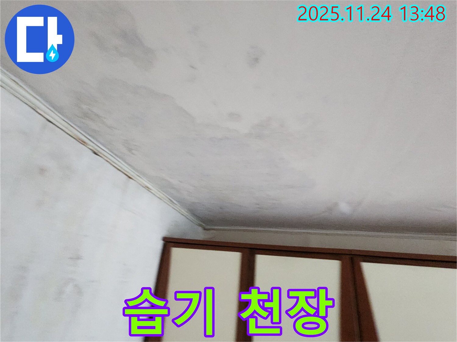가산면 마전리 주택 - 습기 천장 - 전기 위험
