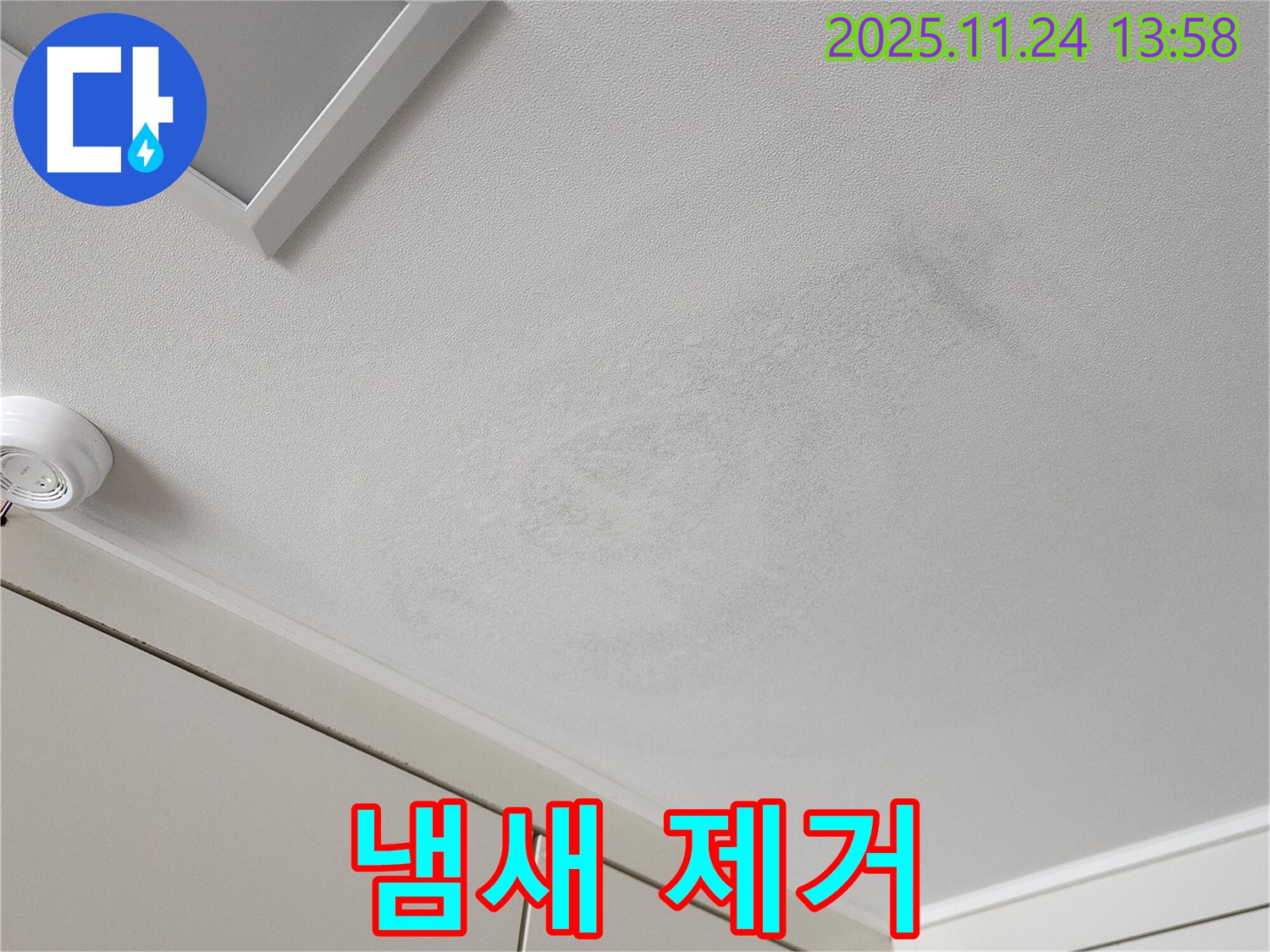 마전리 누수 - 천장 누수 후 곰팡이 냄새 완벽 제거 및 살균 소독