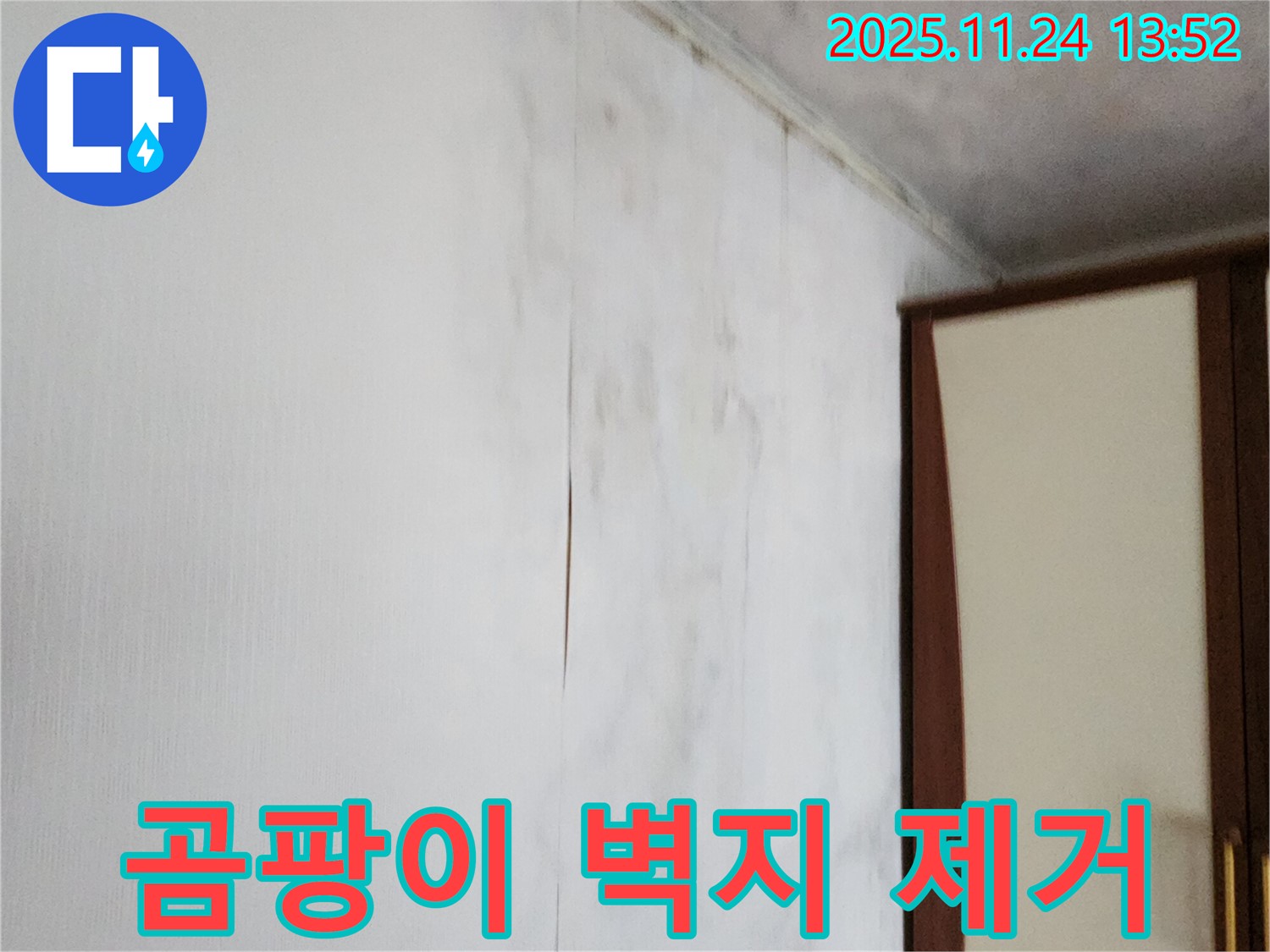 포천시 가산면 마전리 누수 - 곰팡이 핀 찢어진 벽지 문제 해결 - 쾌적한 공간으로 변신!