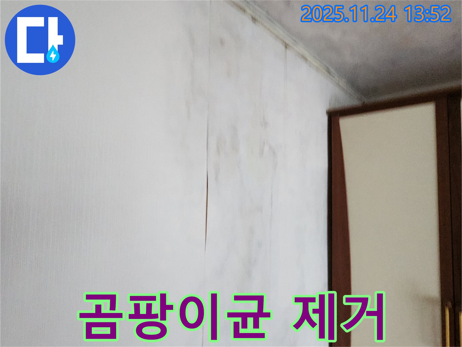 포천시 가산면 마전리 누수 - 찢어진 벽지 곰팡이균 제거로 쾌적한 공간으로 변신