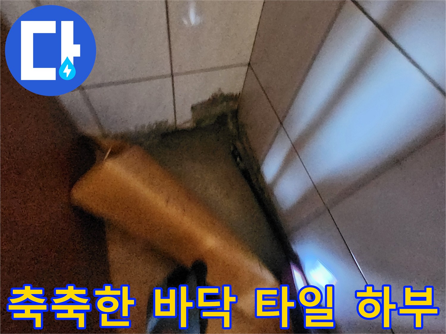 타일-하부-배관-주변의-젖은-상태-촬영