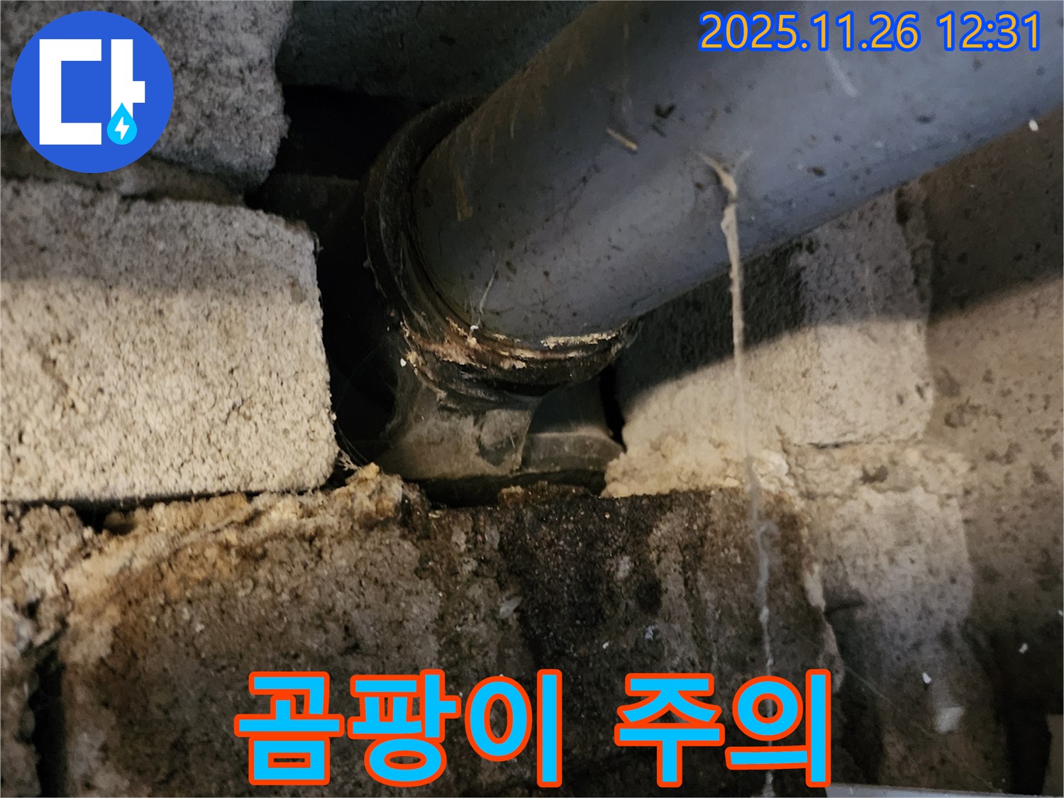 포천시 신북면 고일리 - 배관 주변 곰팡이 발생!