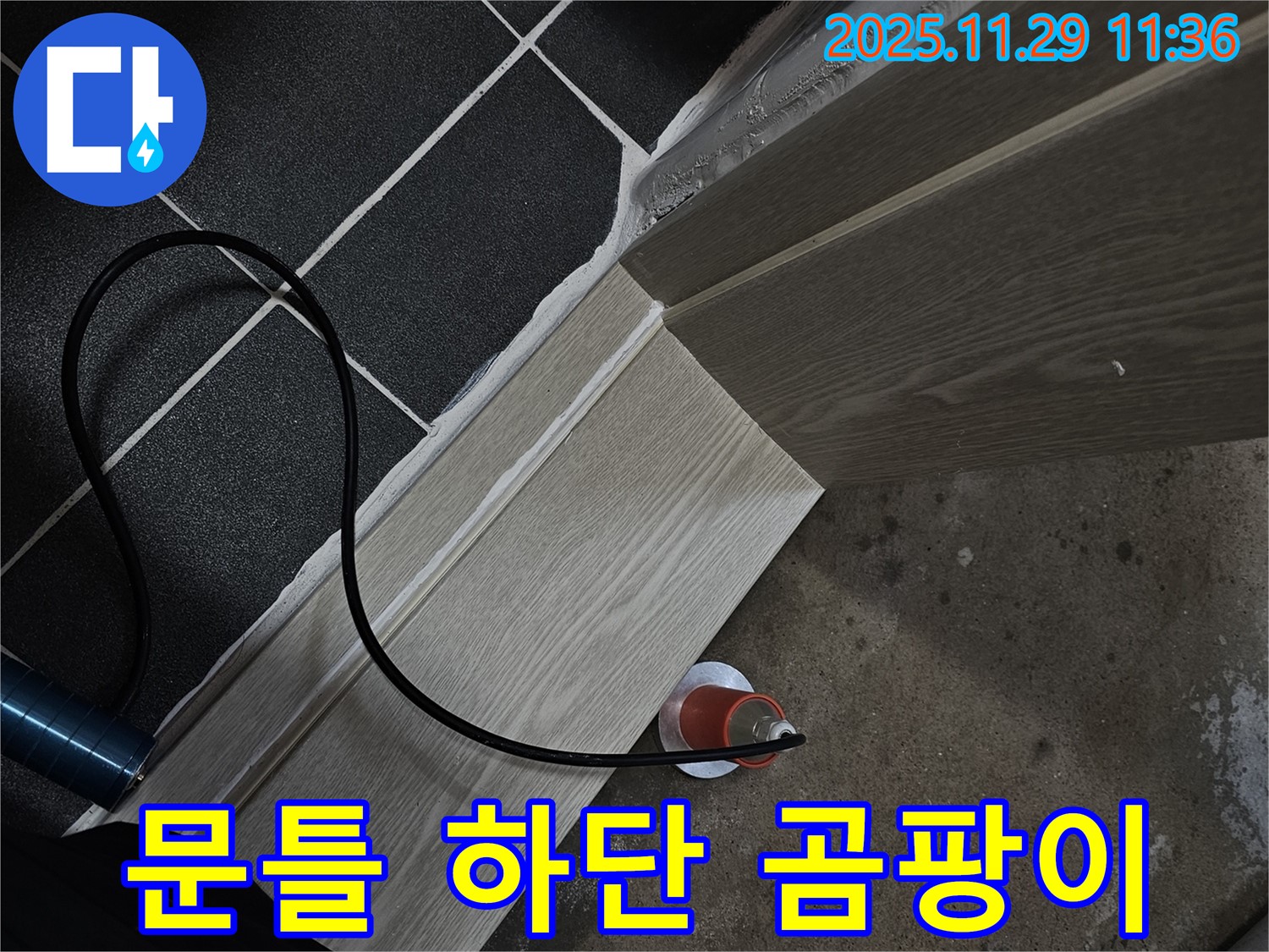 문틀 하단 곰팡이 - 전문가에게 맡기세요