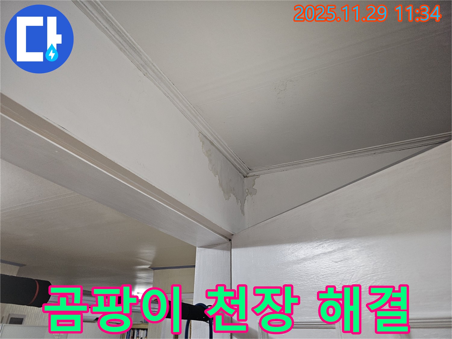파주 광탄 누수 - 곰팡이 슬어가는 천장, 완벽 해결 & 쾌적한 공간으로 변신!