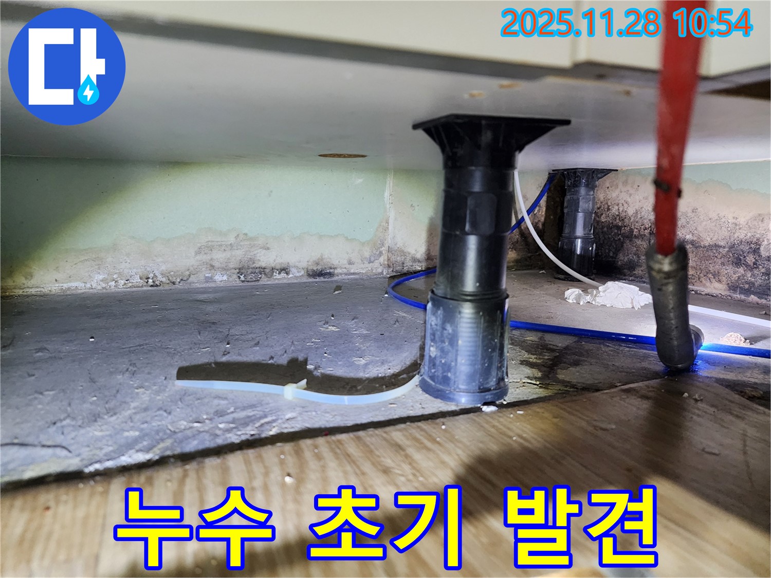 싱크대 하부 - 곰팡이, 습기, 악취 발생 전 누수 초기 발견