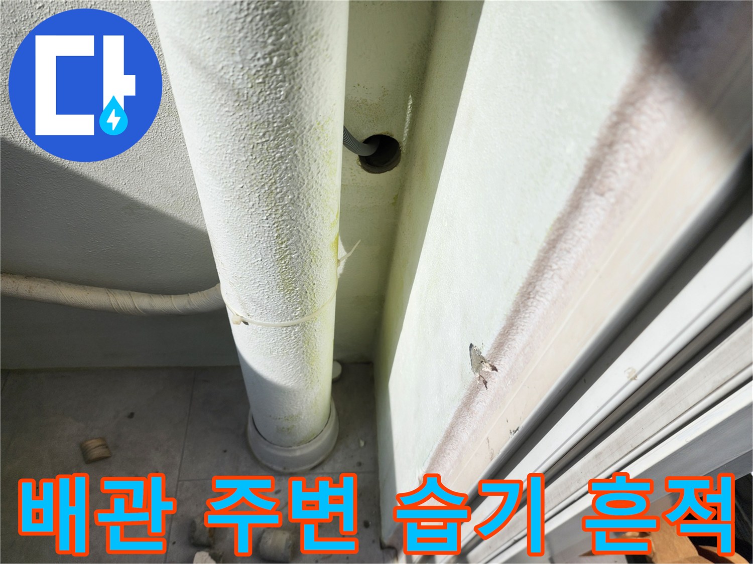 수직-배관-및-벽면-습기-발생-부위