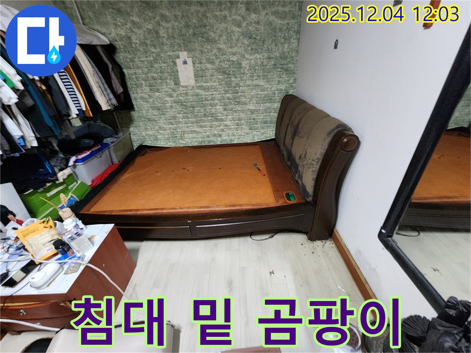 일동면 - 침대 밑 곰팡이 문제 - 완벽한 누수 해결