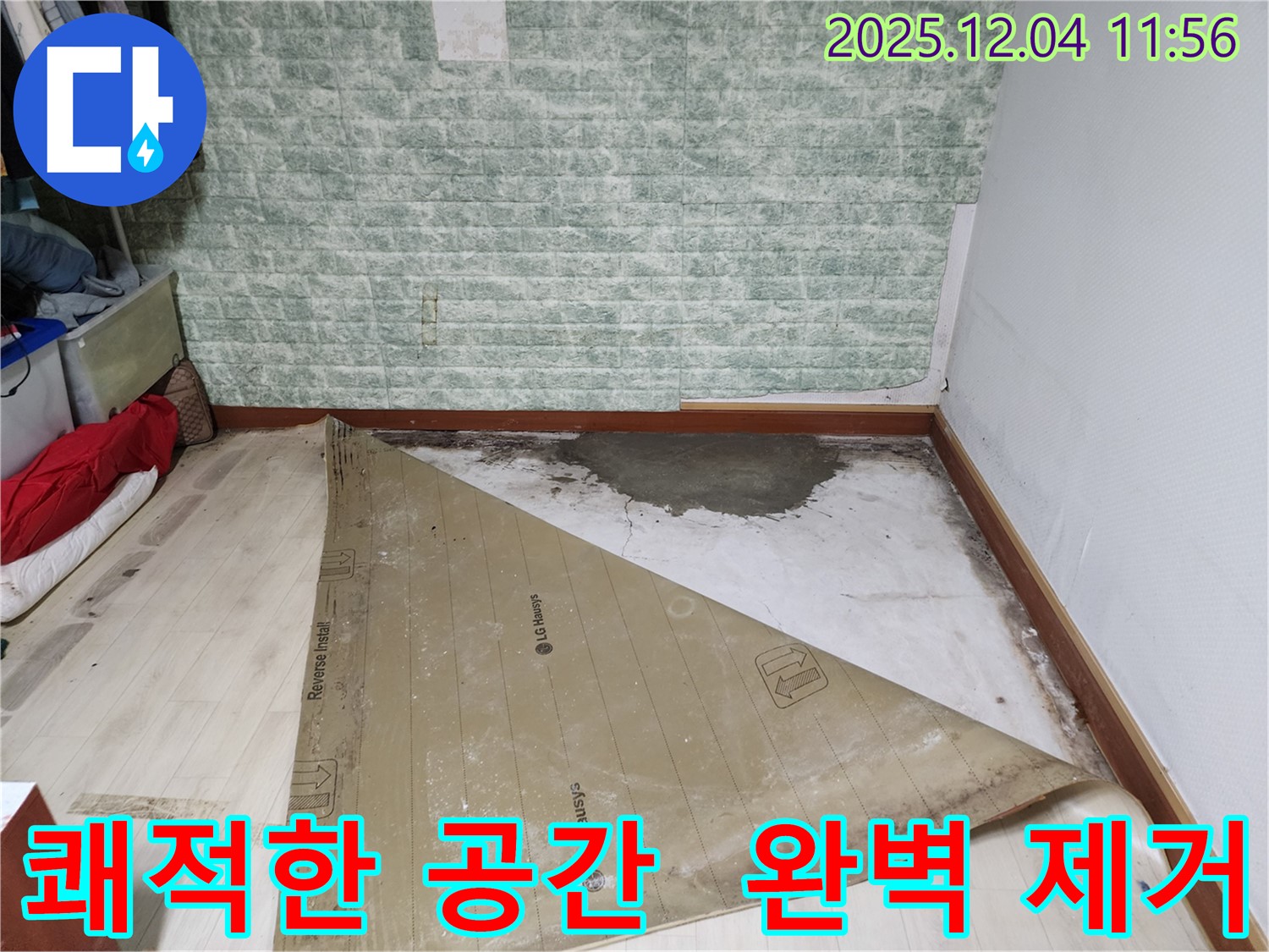 포천 누수 - 썩은 장판 곰팡이 악취 완벽 제거 쾌적한 공간