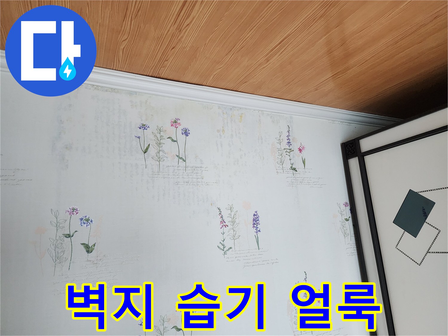 벽지 무늬에 나타난 미세한 변색 부위