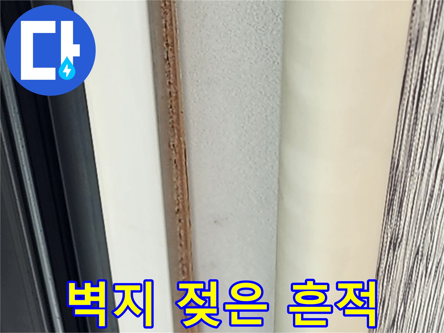 영중면 현장 벽면의 습기 머금은 벽지