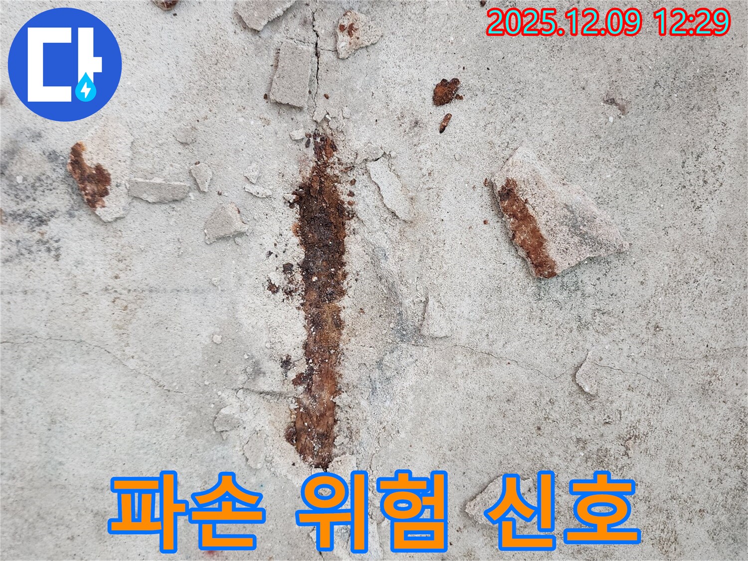콘크리트 파손 - 철근 부식으로 인한 건물 위험 신호