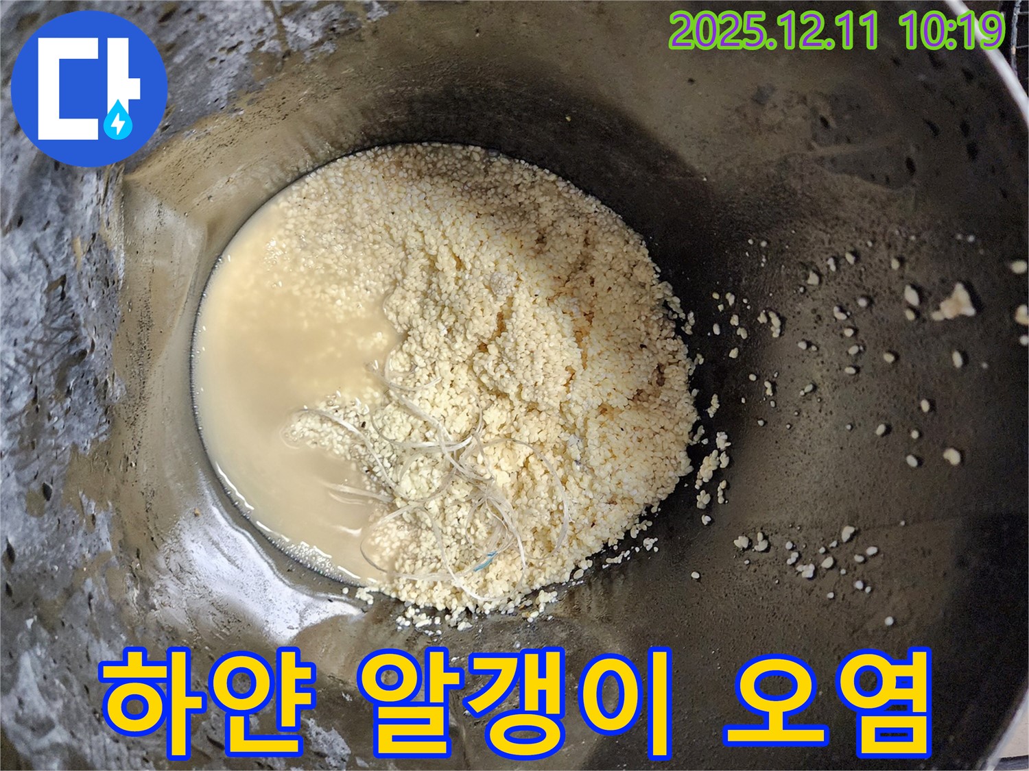 배관 속 하얀 알갱이 - 수질 오염 가능성