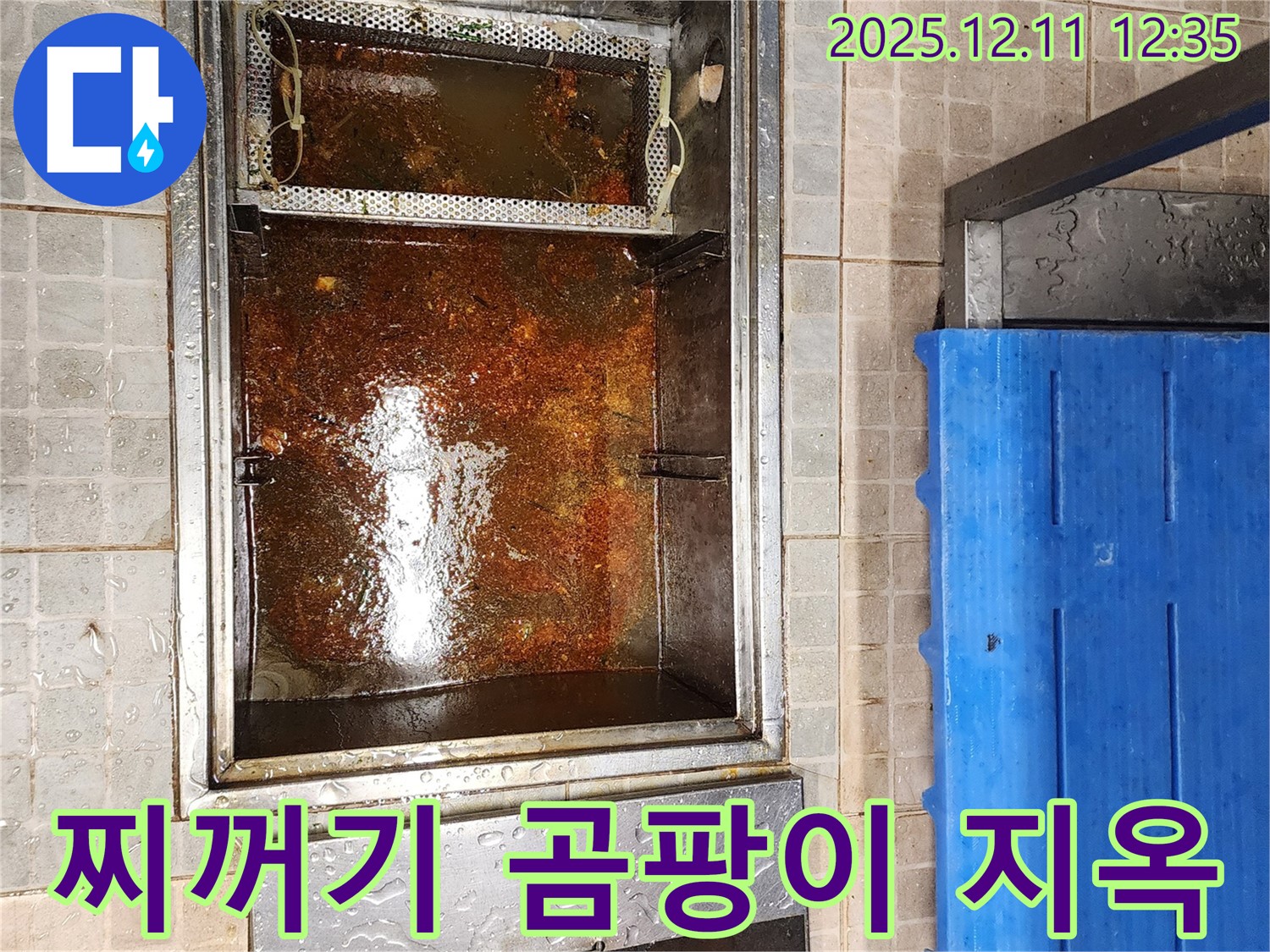 영송리 - 기름 분리조, 기름 찌꺼기와 곰팡이의 콜라보! 악취 지옥!