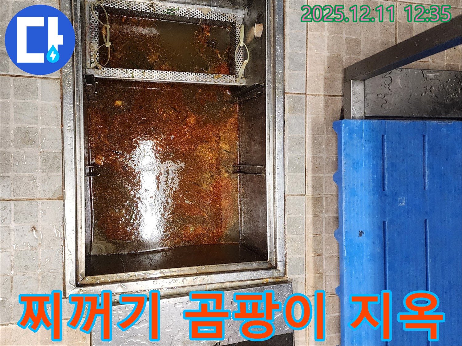 영송리 - 기름 분리조, 기름 찌꺼기와 곰팡이의 콜라보! 악취 지옥!