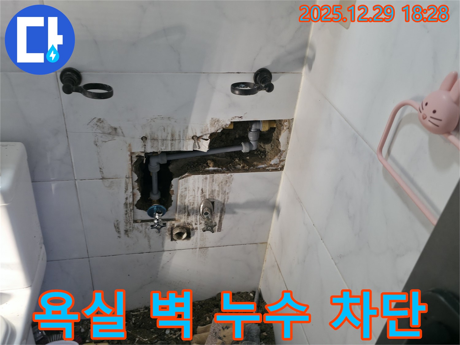 보문동3가 아남아파트 욕실 벽 누수 차단 - 완벽한 시공으로 해결