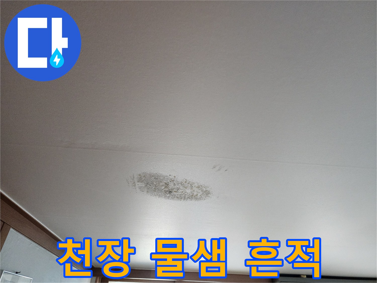 천장-표면에_발생한-물침투-및-변색-부위