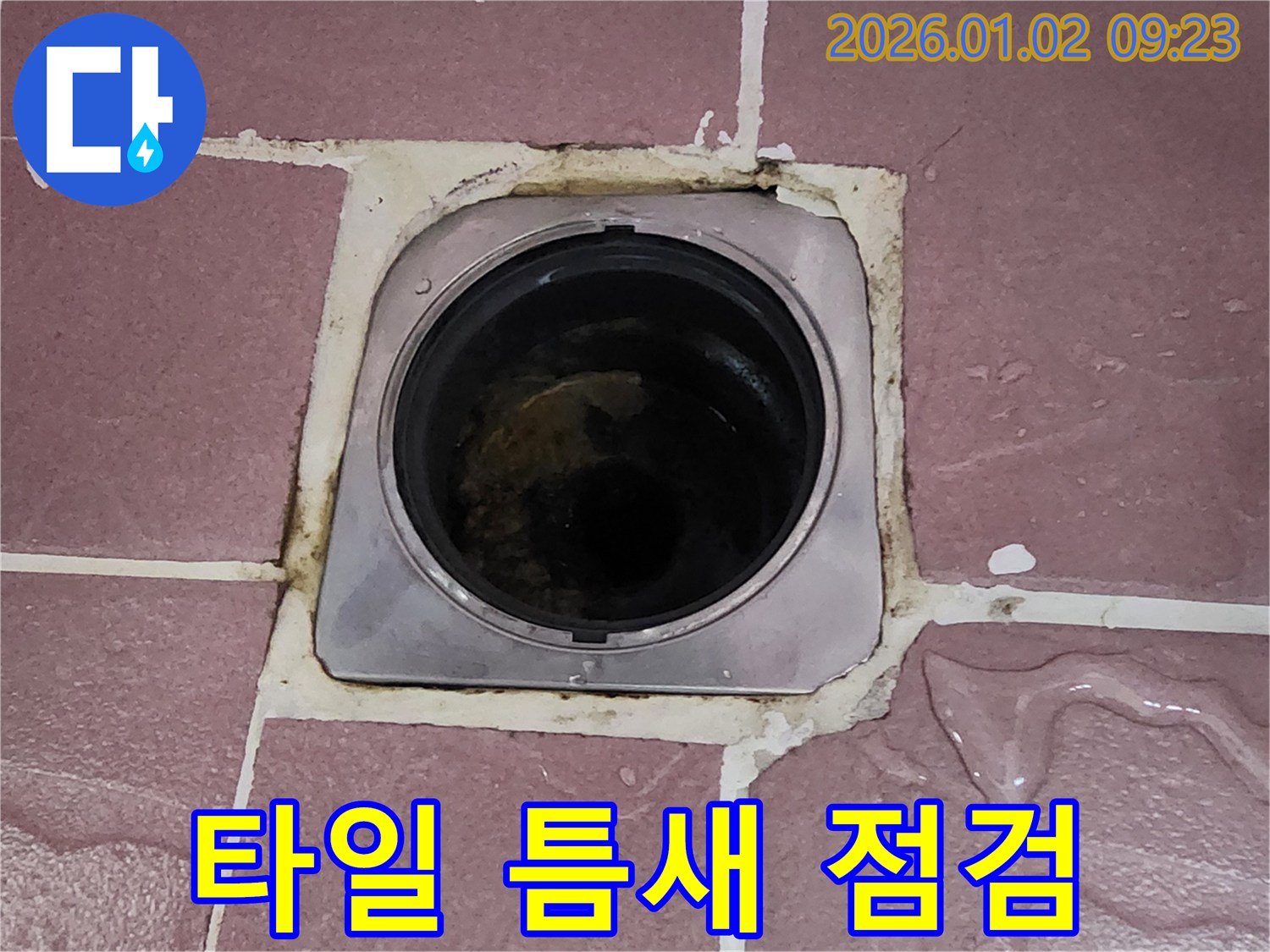 상계9동 누수 - 욕실 배수구 주변 타일 틈새 꼼꼼하게 점검