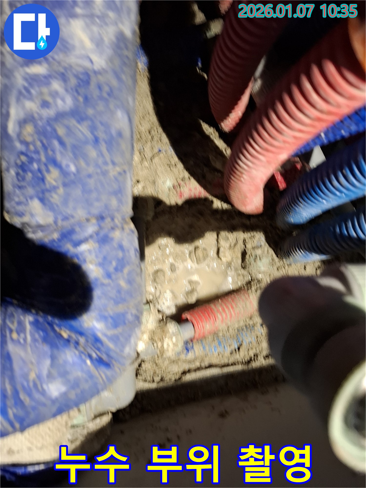 용인시 처인구 모현 누수 현장 - 누수 부위 정밀 촬영