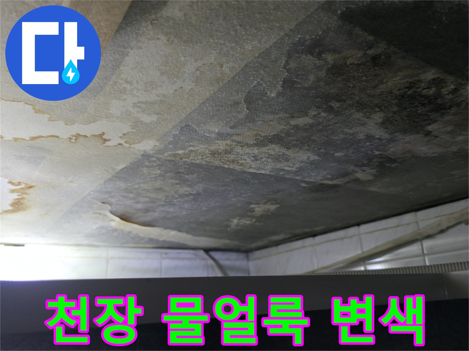 물에-젖어-변색된-화장실-천장-콘크리트