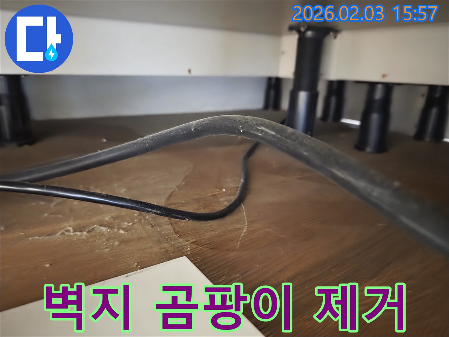 분당 산운로 주택 싱크대 누수 - 싱크대 주변 벽지 곰팡이 발생