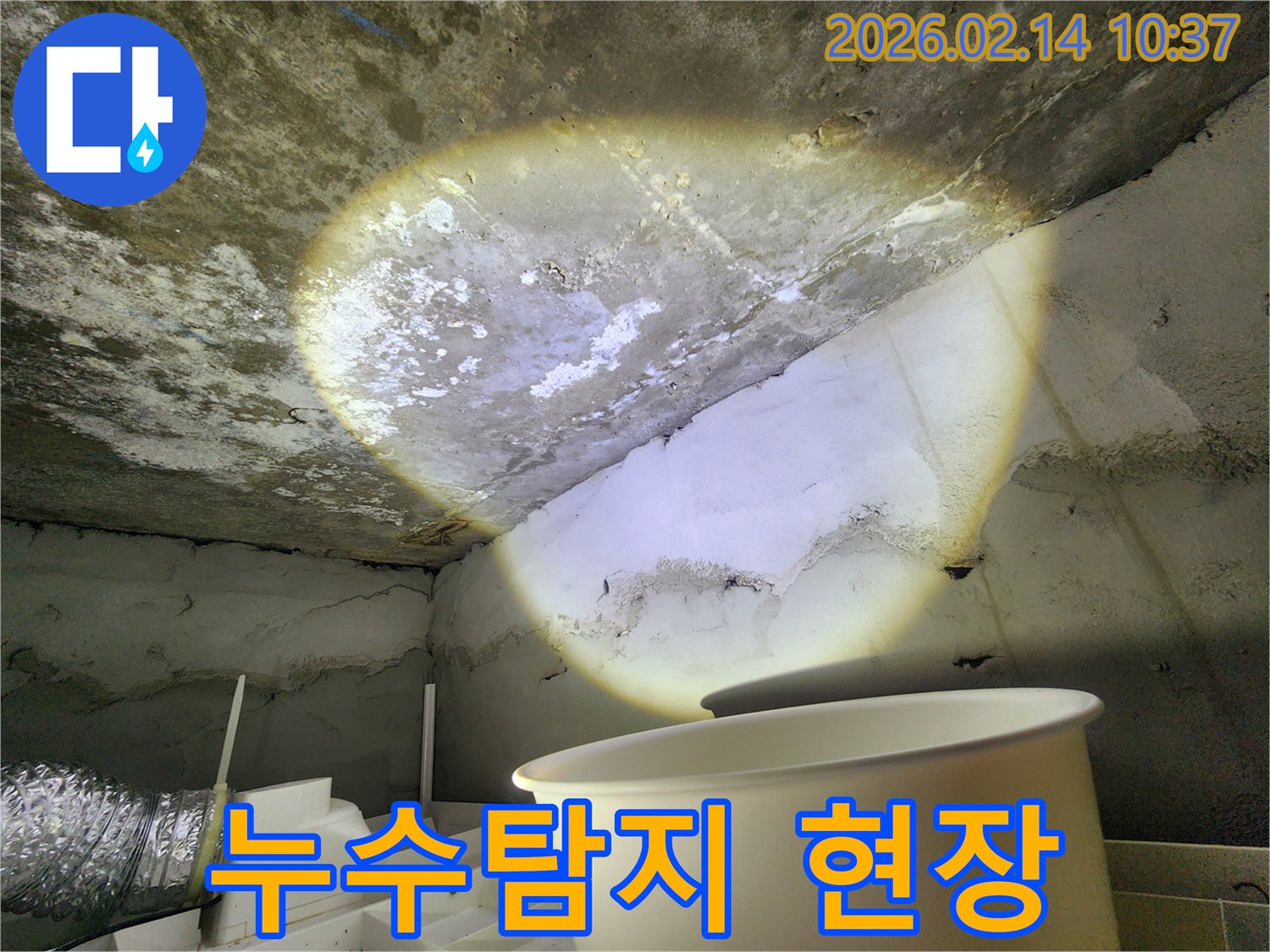 누수-탐지-현장-천장-물샘-원인-파악-전문가-진단