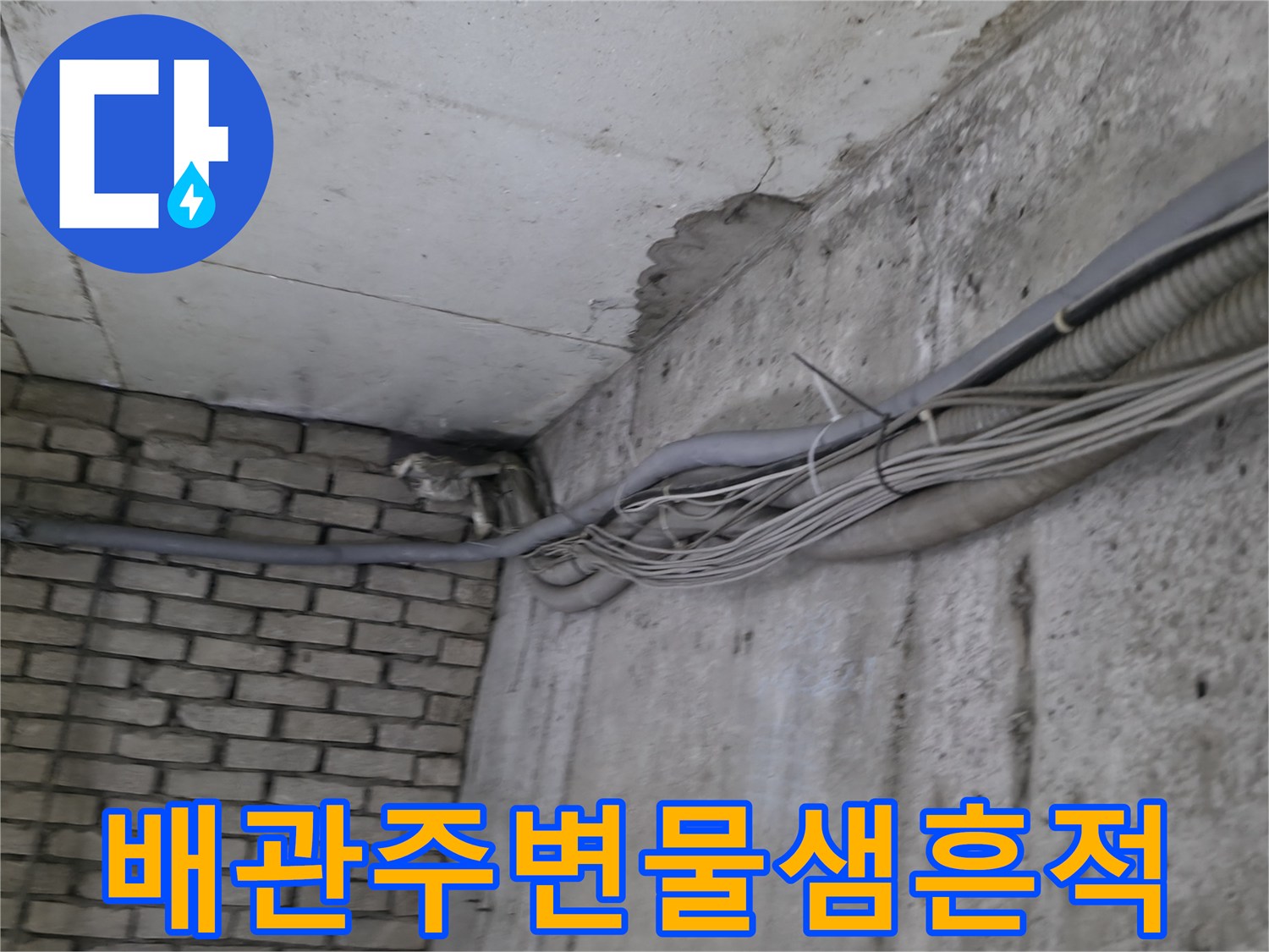 지하-계단-벽면-배관-누수-오염-상태