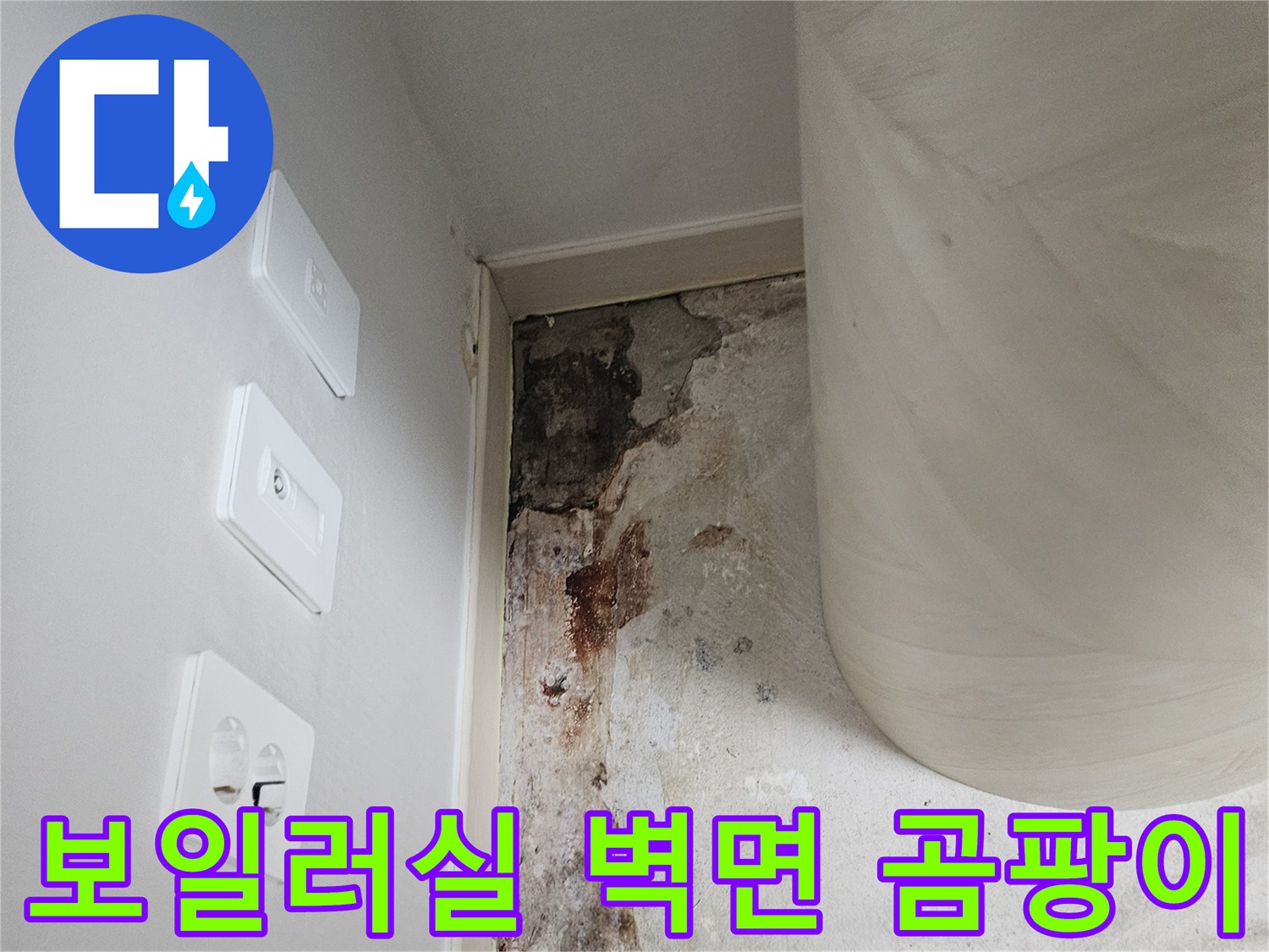 보일러실-벽면-곰팡이와-물스밈-흔적