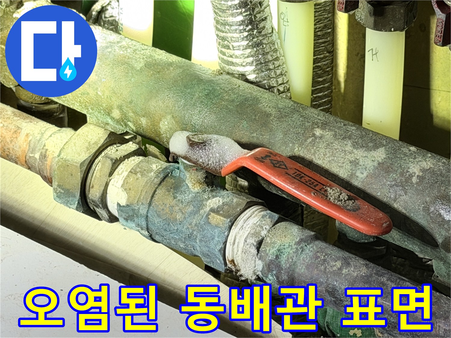 이물질로-뒤덮인-노후된-동배한-배관
