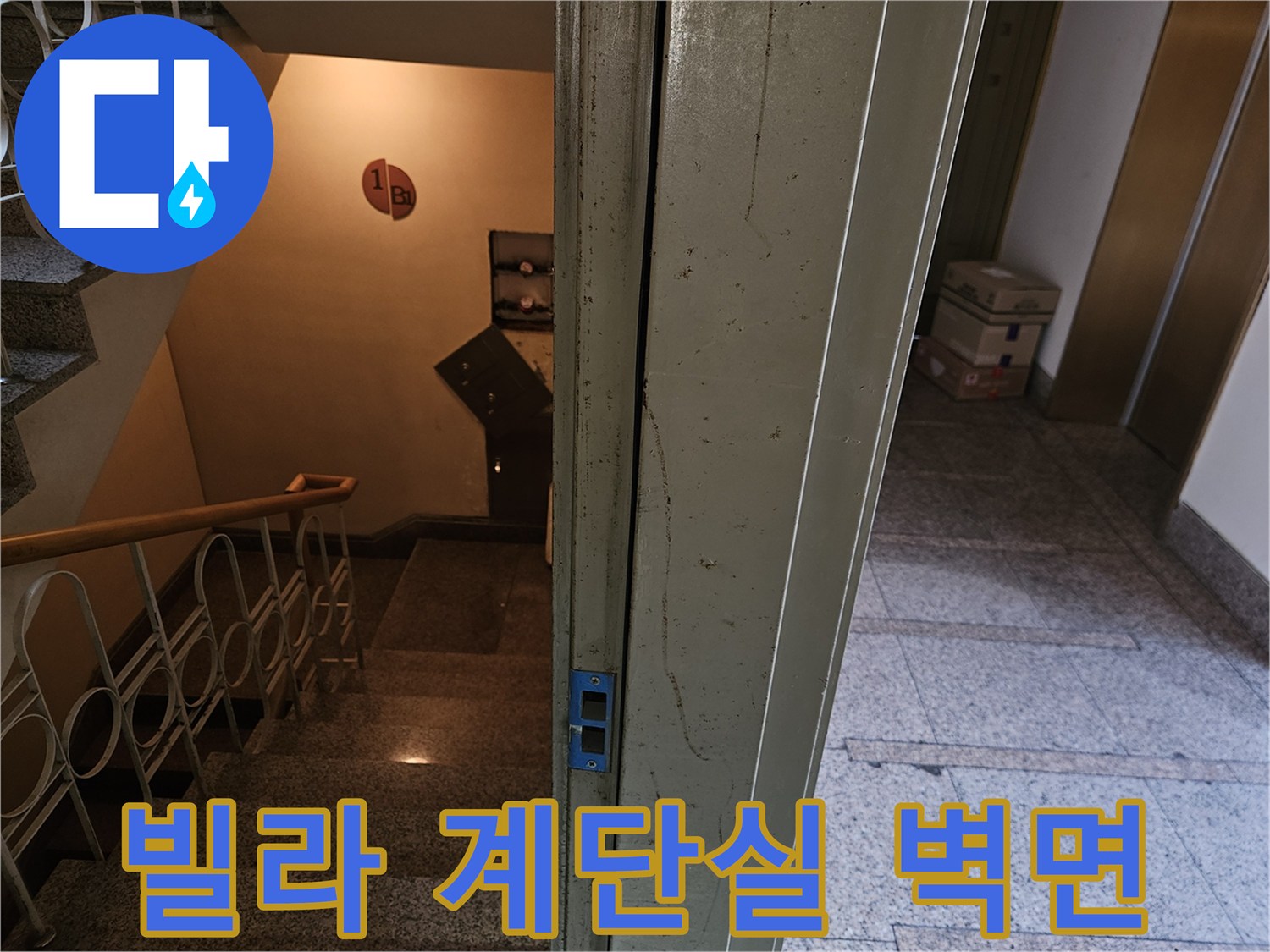 분당 구미동 빌라-계단실 입구와 벽면 상태