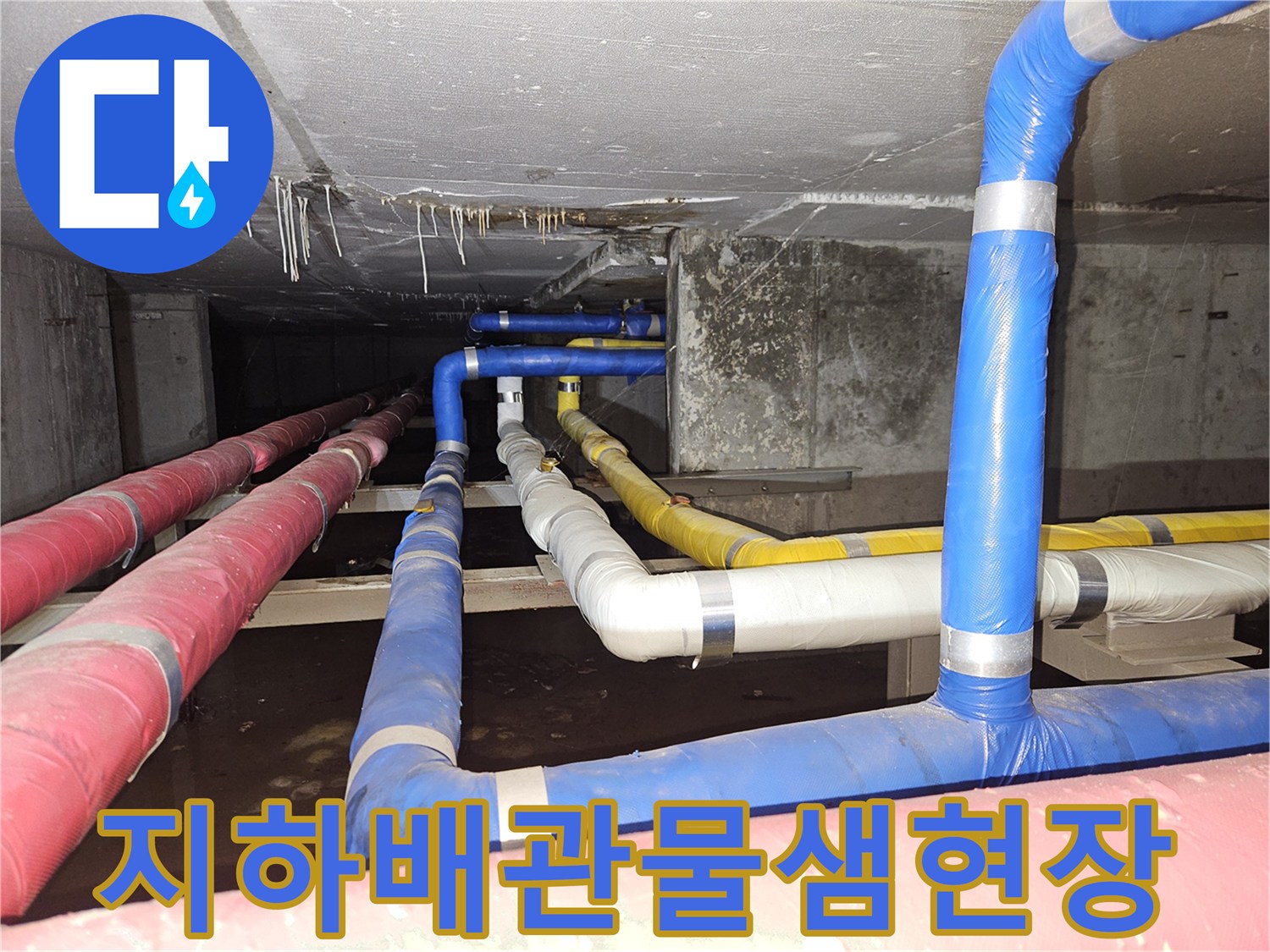 분당구미동-빌라-지하-천장-배관-보온재-습기-상태
