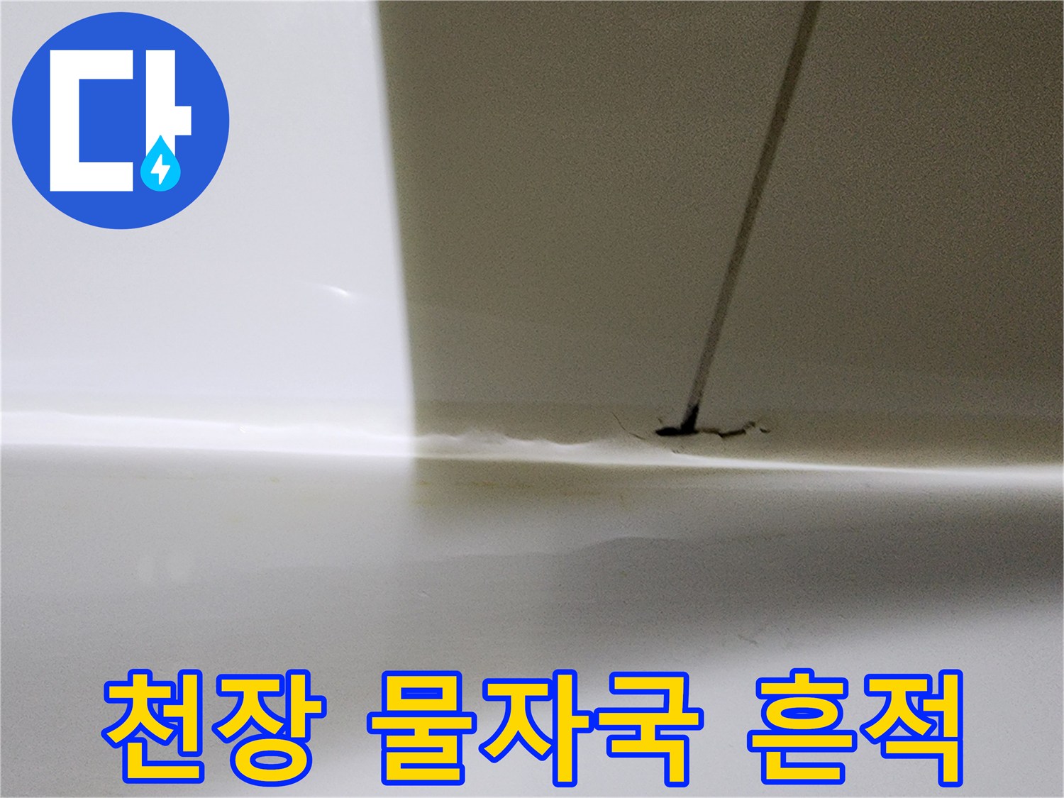 아랫집 천장에 발생한 물자국과 곰팡이 현상