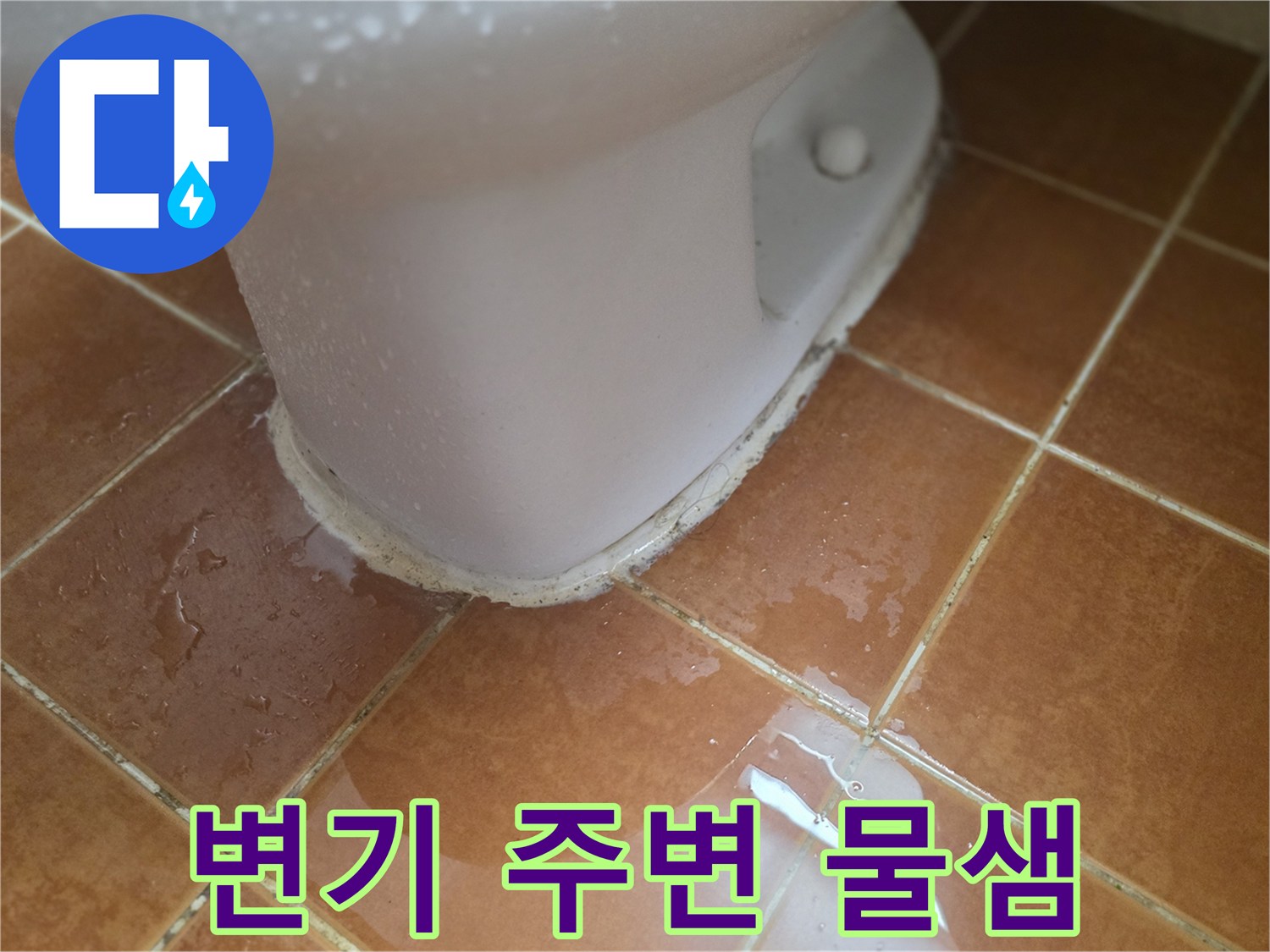 변기-주변-타일-사이-물기가-맺힌-모습