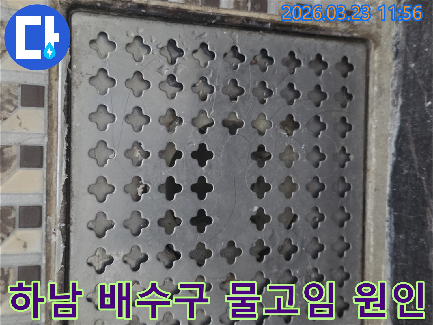 하남-누수-현장-배수구-주변-물고임-원인-탐지-사진