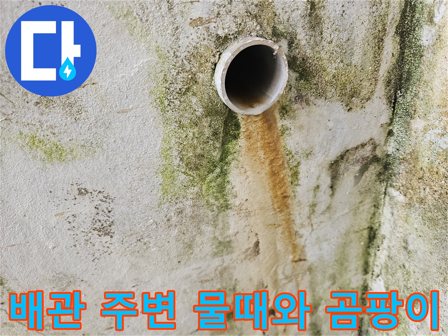 누수로-인한-배관-주변의-오염